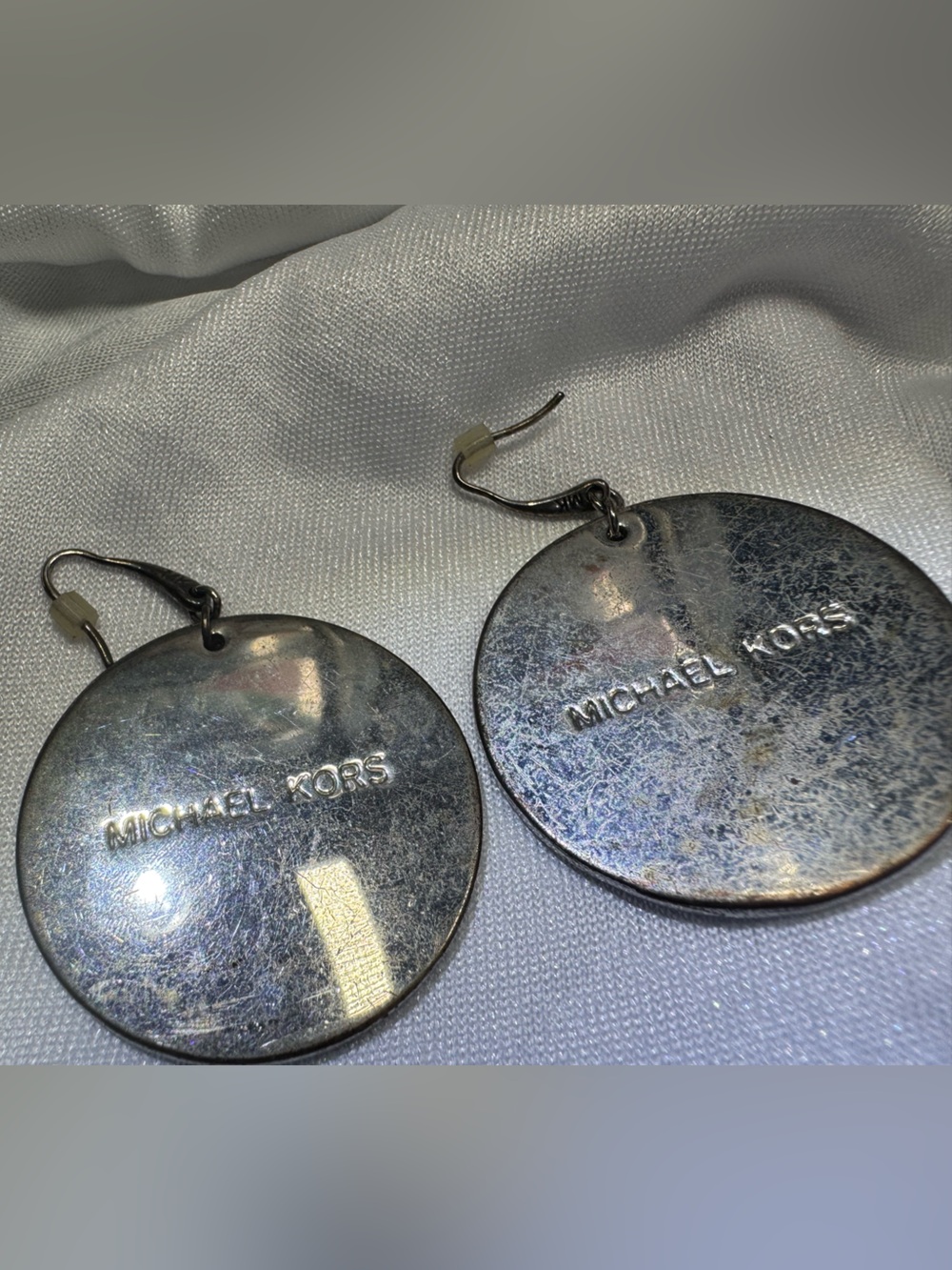 MICHAEL KORS Silver Rhinestone Disc earrings - Picture 4 of 4